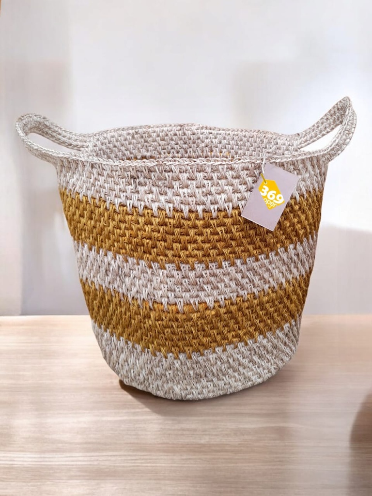 Bicolor Basket with Fique Handles