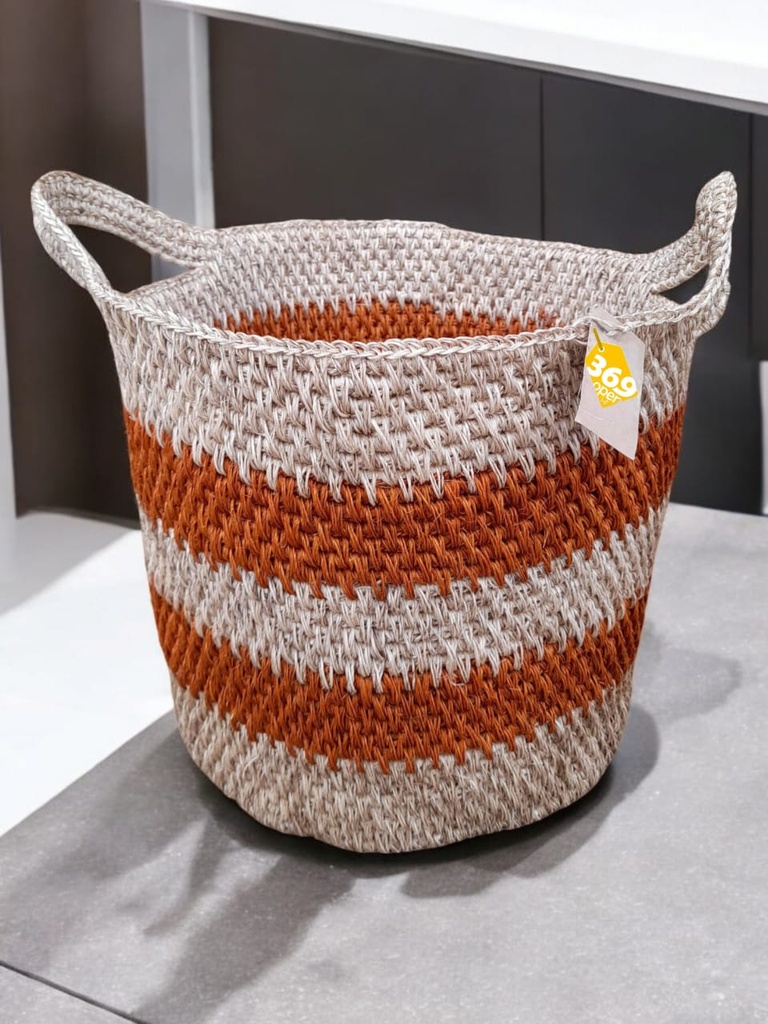Bicolor Basket with Fique Handles