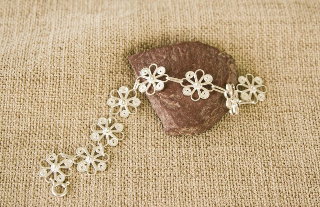 Pulsera Ref. Margaritas en filigrana de plata