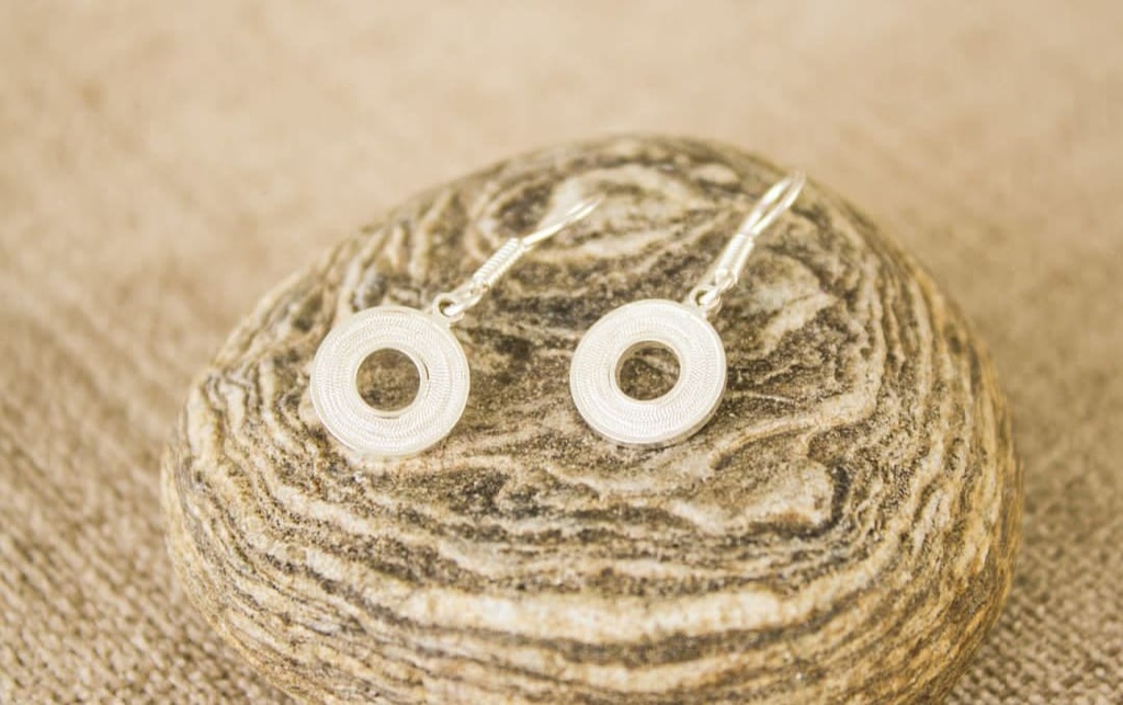 Aretes Ref. Donas colgantes, en plata