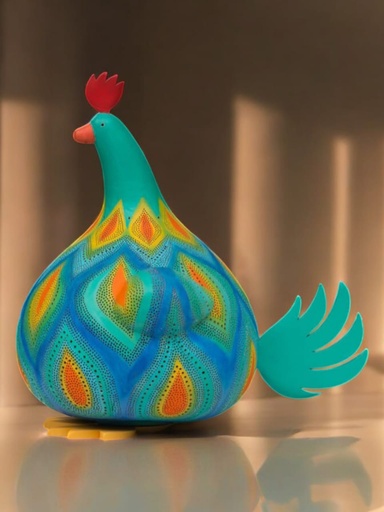 Lámpara Gallina, hecha en Totumo