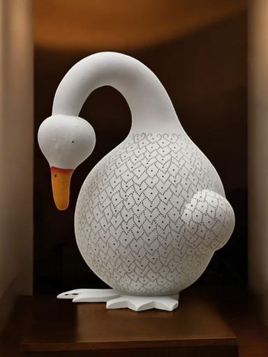Lámpara Cisne, hecha en Totumo