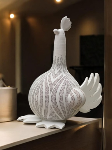 Chicken-Shaped Lamp, made from Totumo