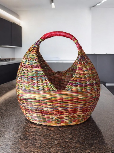 Esparto Basket. Multicolor.