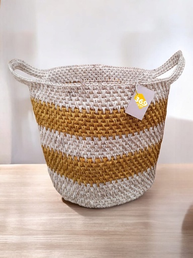 Bicolor Basket with Fique Handles
