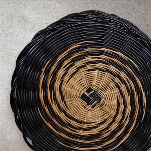 Esparto Placemats. Black-Natural