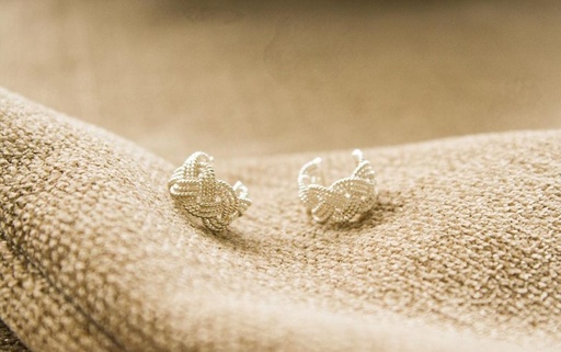 Earcuffs trenzadas en hilos de de plata