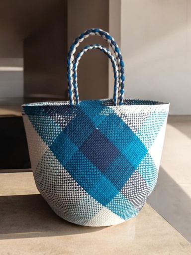 Canasto en palma de Iraca - Azul
